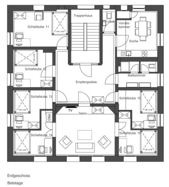 Beletage Grundriss